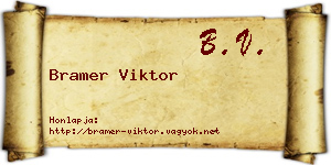 Bramer Viktor névjegykártya